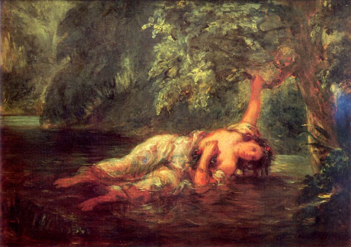 Eugène Delacroix, mort d'Ophélie-1844