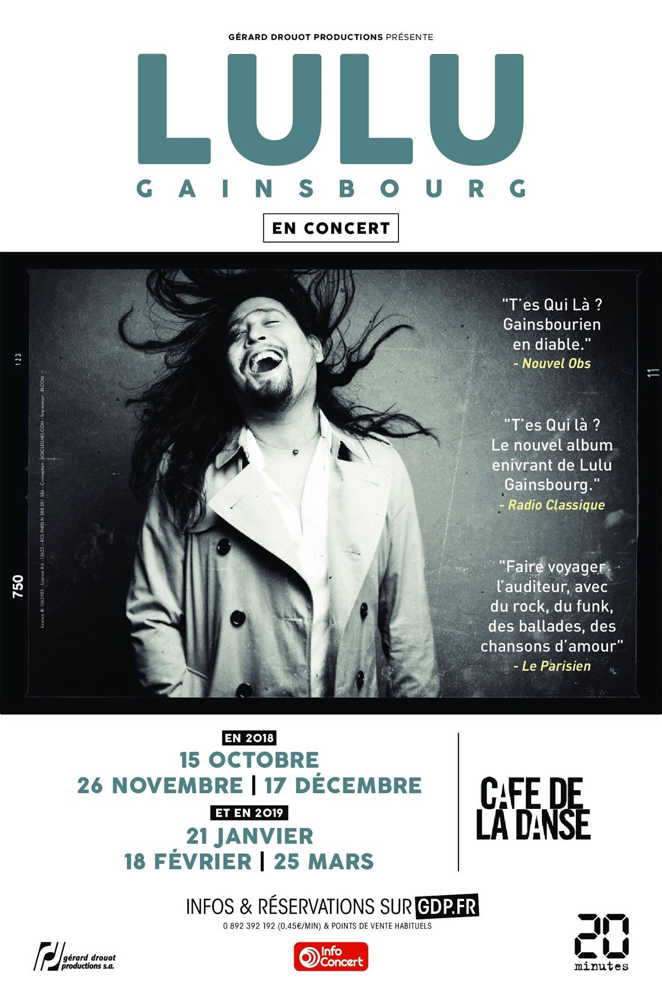 Affiche de concert, Lulu Gainsbourg.